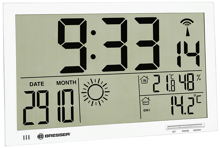изображение Стенен часовник Bresser MyTime Jumbo LCD, бял