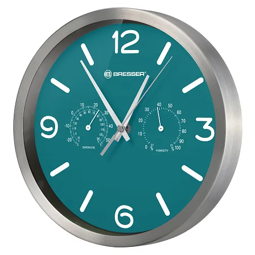 снимка Стенен часовник термо/хигро Bresser MyTime DCF 25 cm, бензин син
