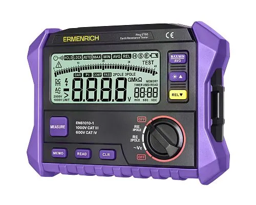 изображение Тестер за съпротивлението на заземяването Ermenrich Ping ET60,  1