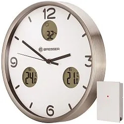 снимка Стенен часовник термо/хигро Bresser Bresser Optus MyTime Bresser MyTime io NX 30 cm, бял