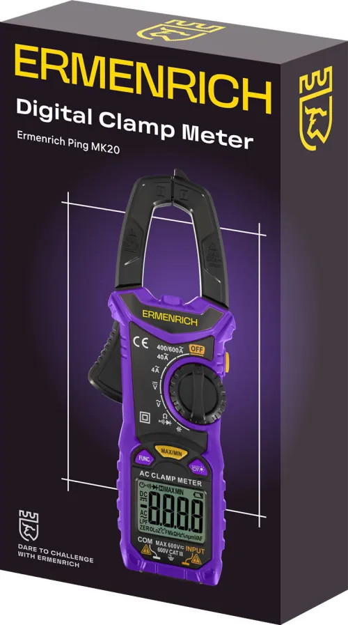 картинка Цифрови амперметър клещи Ermenrich Ping MK20,  2