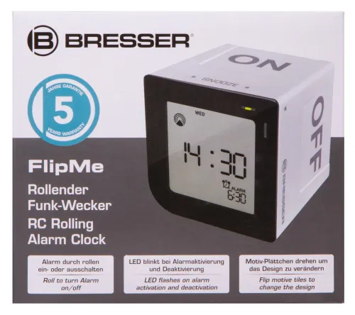 снимка Настолен будилник Bresser FlipMe Alarm Clock, сребрист,  16