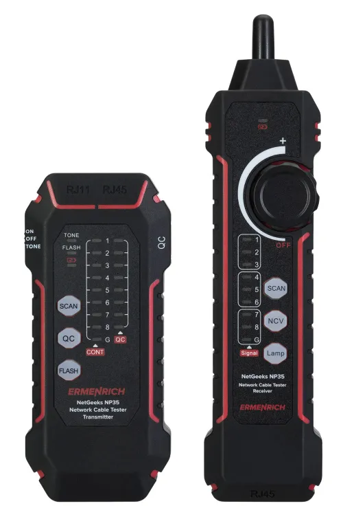 снимка Тестер за мрежови кабели Ermenrich NetGeeks NP35,  3