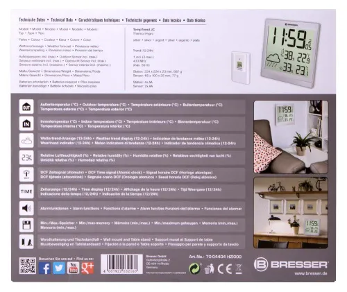 фотография Mетеорологична станция Bresser TemeoTrend JC LCD RC, сребриста,  12