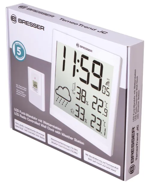 снимка Mетеорологична станция Bresser TemeoTrend JC LCD RC, бяла,  10