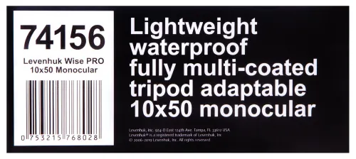 картинка Монокъл Levenhuk Wise PRO 10x50,  15