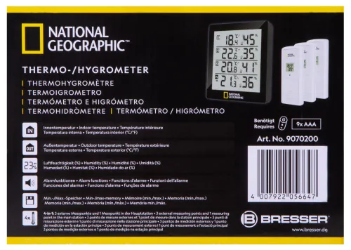 картинка Термохигрометър с функция за измерване Bresser National Geographic, черен,  12
