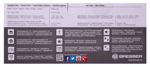 снимка Метеорологична станция Bresser Temeo Life с цветен дисплей черна,  11