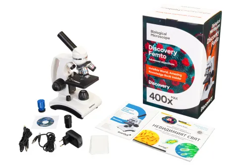 изображение Цифров микроскоп Levenhuk Discovery Femto Polar с книга,  2