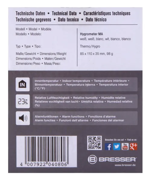 изображение Влагомер Bresser Mould Alert, бял,  10