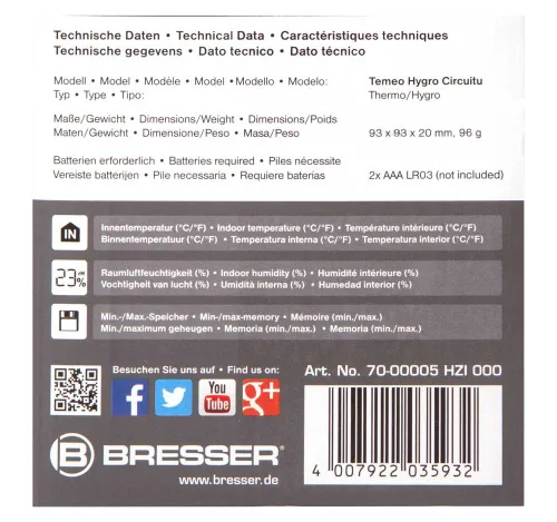 картинка Метеорологична станция Bresser Temeo Hygro Circuitu,  10