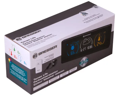 снимка Метеорологична станция Bresser Temeo Life с цветен дисплей черна,  9