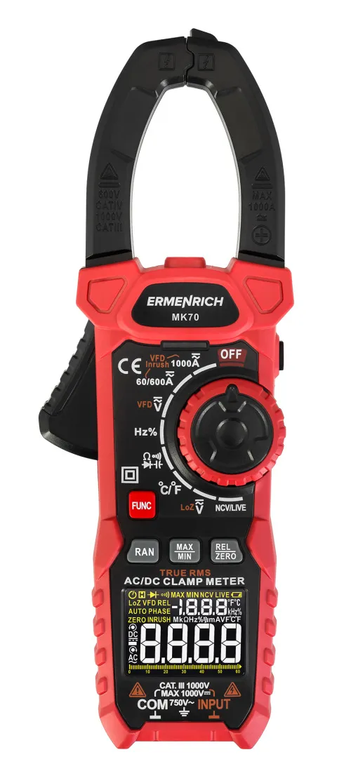снимка Цифрови амперметър клещи Ermenrich Ping MK70,  3