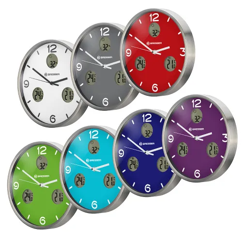 снимка Стенен часовник термо/хигро Bresser Bresser Optus MyTime Bresser MyTime io NX 30 cm, бял,  12