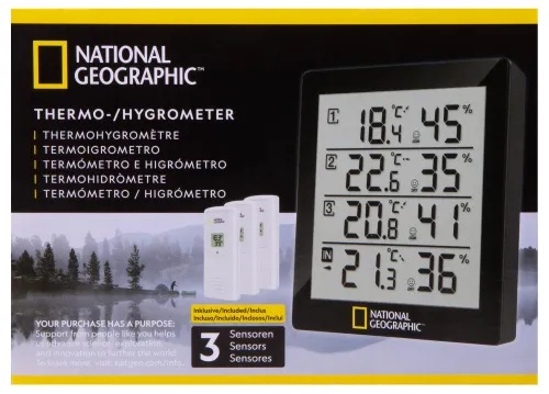 картинка Термохигрометър с функция за измерване Bresser National Geographic, черен,  11