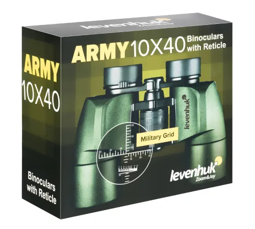 изображение Бинокъл с решетка Levenhuk Army 10x40,  14