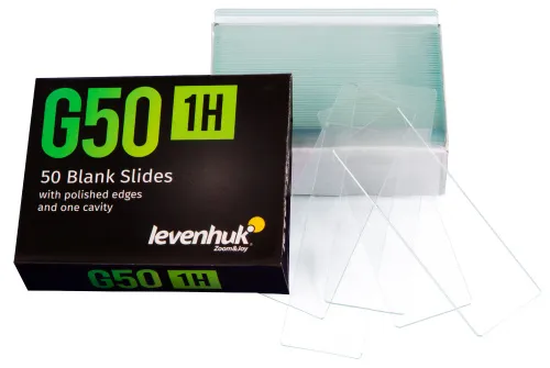 изображение Чисти предметни стъкла с едно гнездо Levenhuk G50 1H, 50 бр.,  2