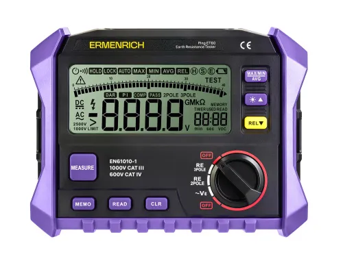 изображение Тестер за съпротивлението на заземяването Ermenrich Ping ET60,  3