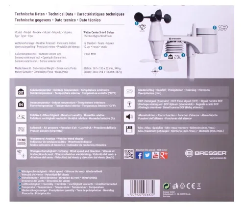 картинка Метеорологична станция Bresser 5-в-1 с цветен дисплей, черна,  14