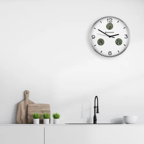 снимка Стенен часовник термо/хигро Bresser Bresser Optus MyTime Bresser MyTime io NX 30 cm, бял,  3