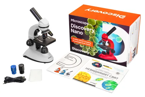 изображение Цифров микроскоп Levenhuk Discovery Nano Polar с книга,  2
