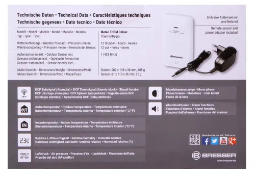 картинка Метеорологична станция Bresser с цветен дисплей, черна,  11