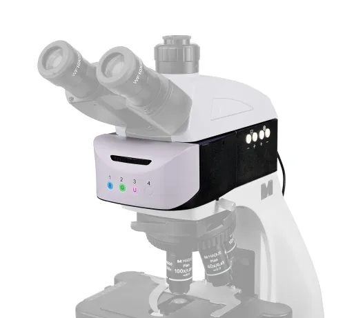 фотография Епи-флуоресцентна приставка MAGUS Epi-FL04M LED, флуоресцентни филтърни кубчета B/G/UV,  13