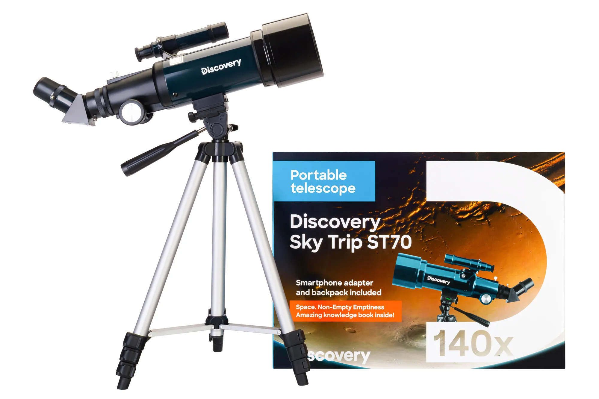 изображение Телескоп Levenhuk Discovery Sky Trip ST70 с книга,  2