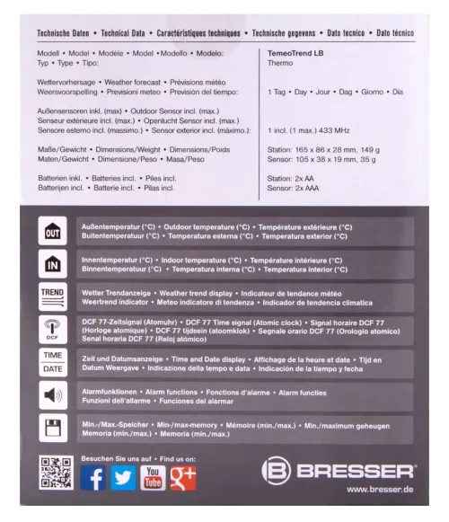 фотография Метеорологична станция Bresser TemeoTrend LB RC,  12