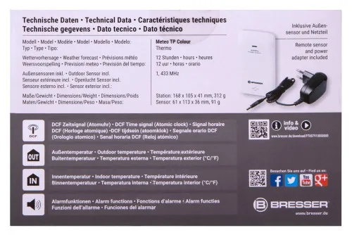 изображение Часовник за проекция Bresser с цветен дисплей черен,  13