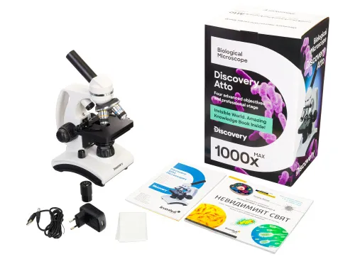 картинка Микроскоп Levenhuk Discovery Atto Polar с книга,  2