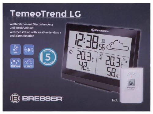 картинка Метеорологична станция Bresser TemeoTrend LG RC, черна,  11