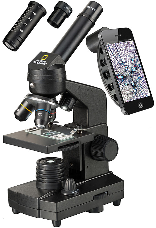 картинка Микроскоп Bresser National Geographic 40x–1280x с адаптер за смартфон